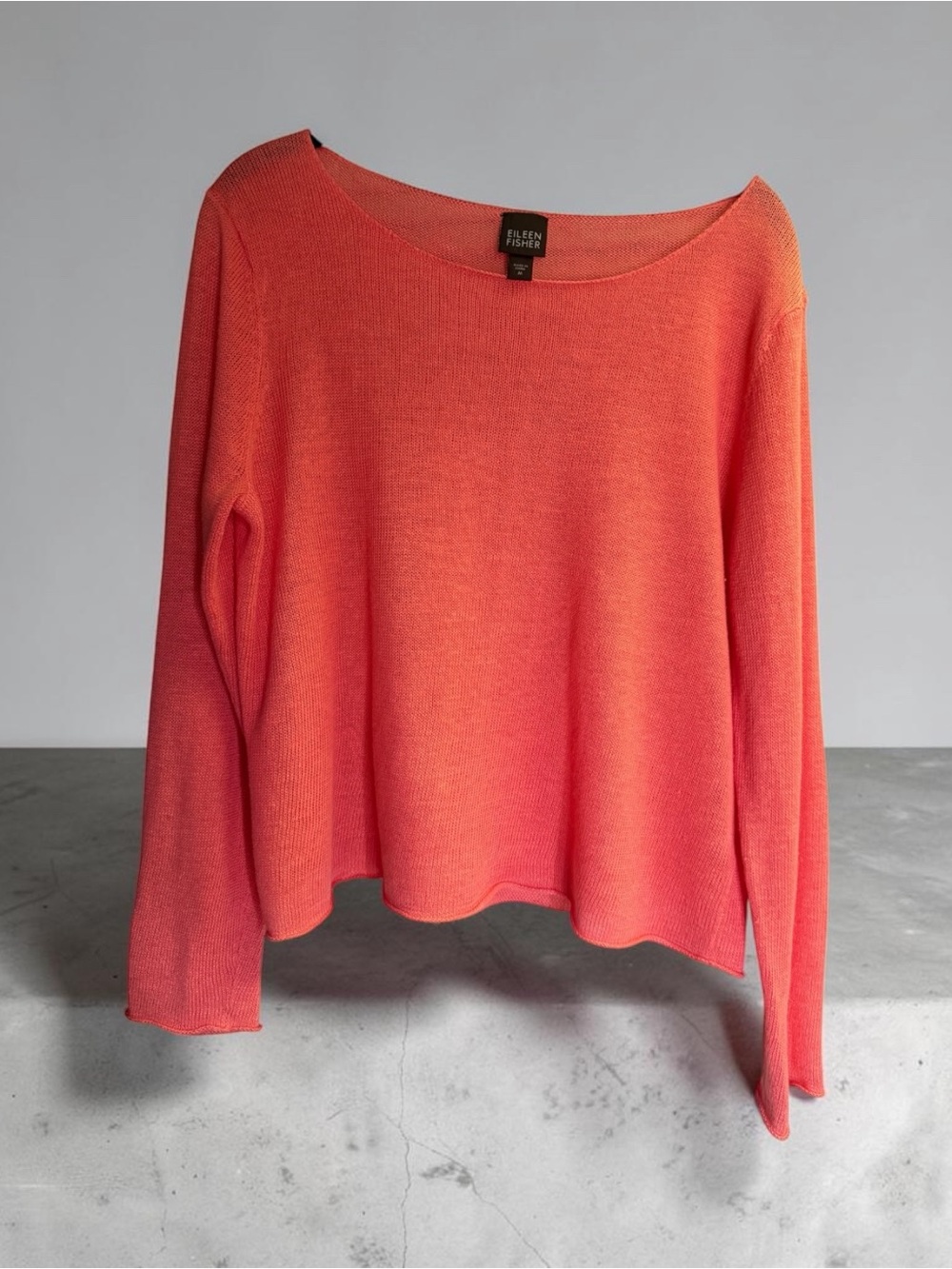 Eileen Fisher Cropped linen sweater M